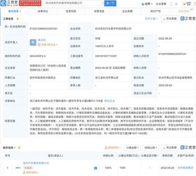 吉利在杭州成立數(shù)字科技公司，布局芯片設(shè)計(jì)及數(shù)字文創(chuàng)